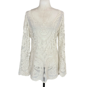 Dulcie cream embroidered top